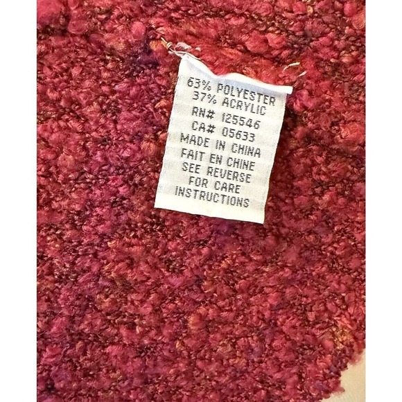 Habitat Cardigan Women's LG Chunky Knit Red/Pink Cowl Neck Open Front Lagenlook - Picture 16 of 16